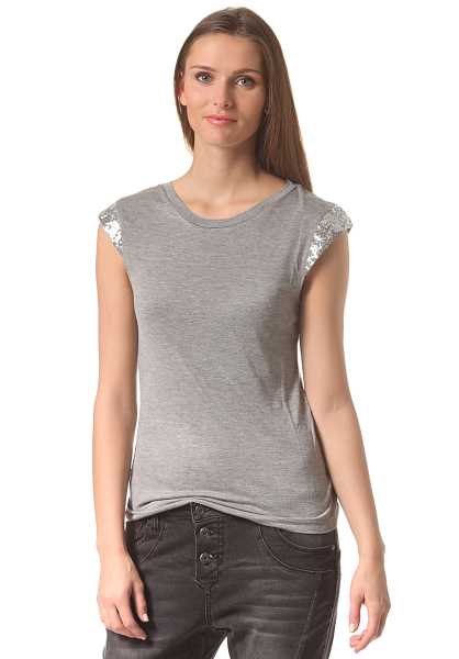 Online Store Vila Viloussi Sequence - Grigio Donna Moda Top (G6009)